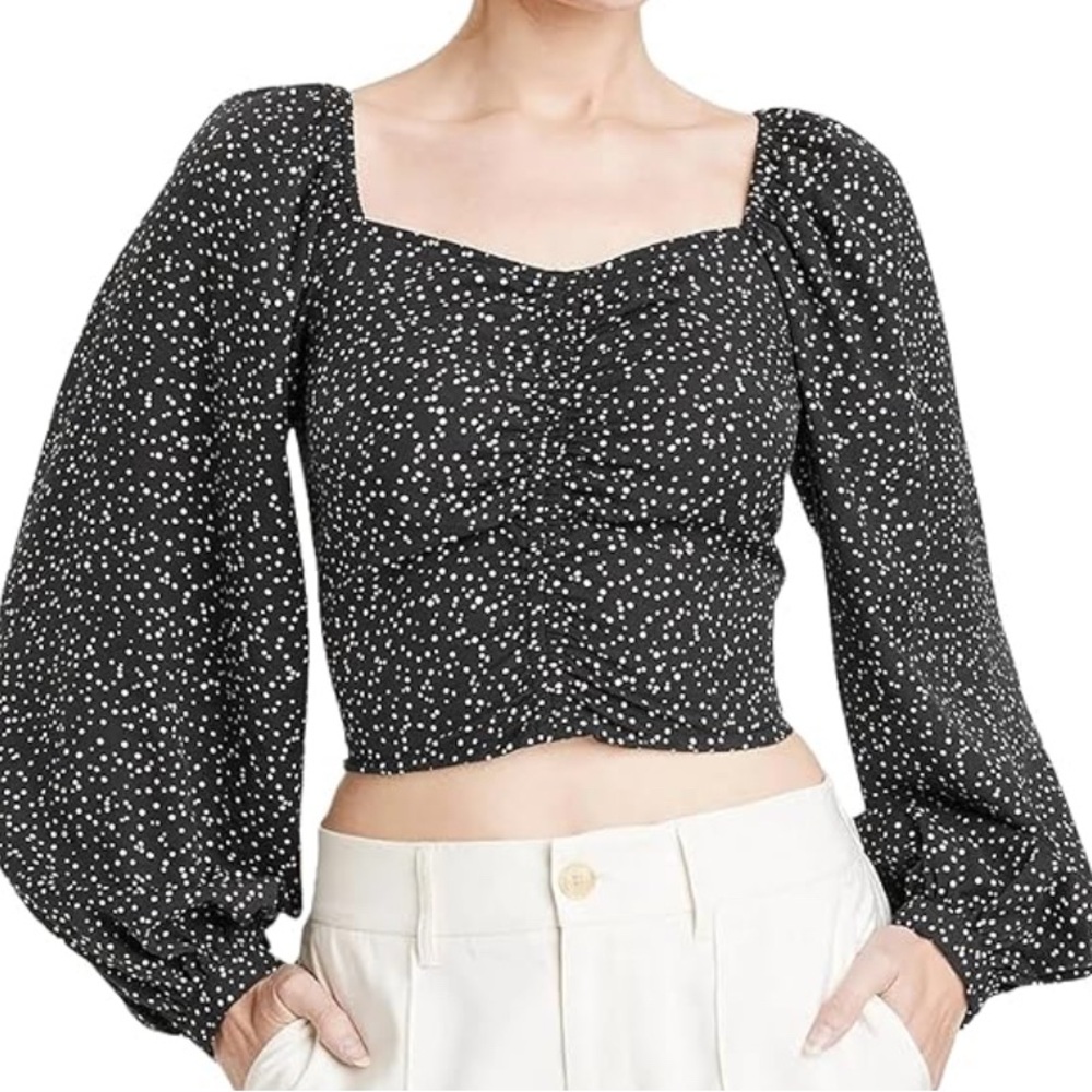 NWT SZXXL A New Day Crop Top. Lightweight. Ruched bust. elastic back. long slv.